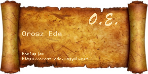 Orosz Ede névjegykártya